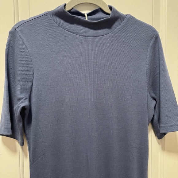 Marine Layer Lexi Mock Neck Rib Midi‎ Dress NWT size Large Vintage Indigo Blue - Picture 4 of 16